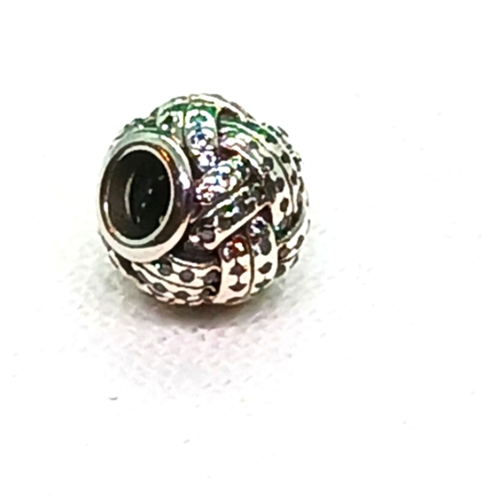 Pandora Sparkling Love Knot Sterling Silver Charm View 6